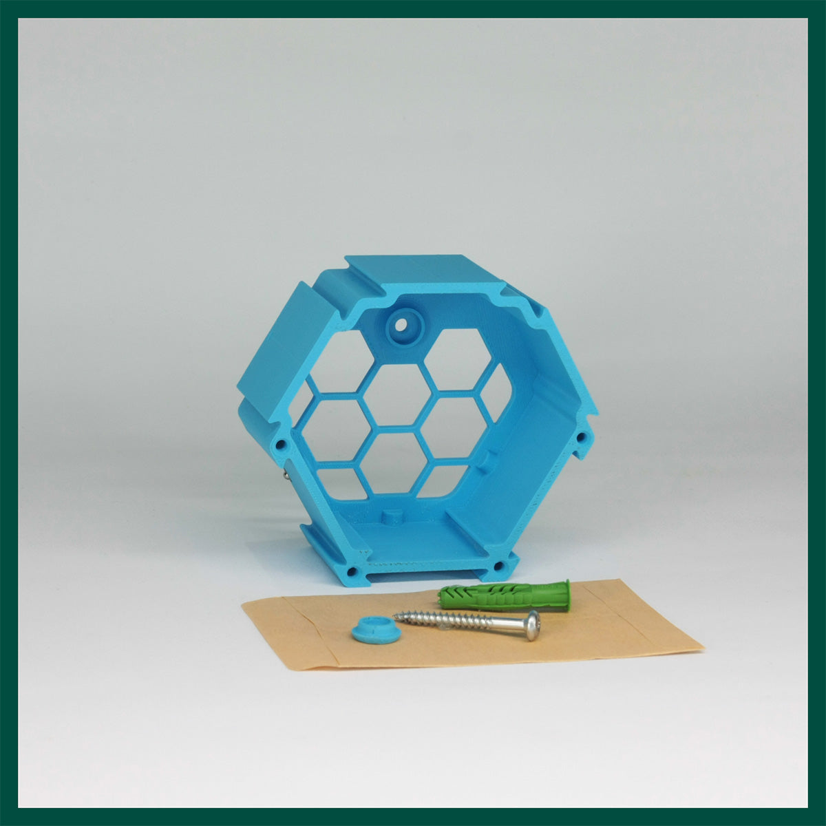 FAVO F.1 Base Module in Light Blue - modular wall-mounted hexagonal display