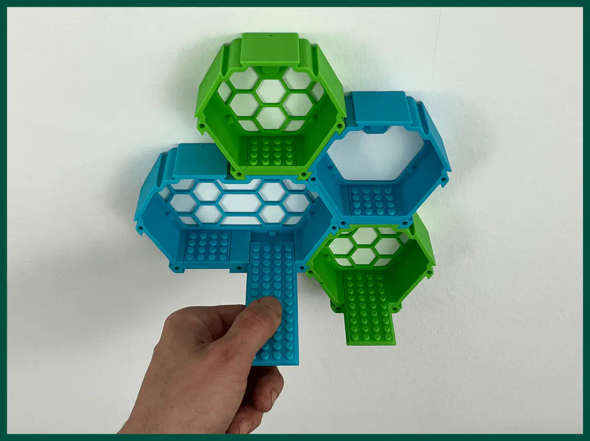 FAVO Base Plates being installed in FAVO F.1 hexagonal display